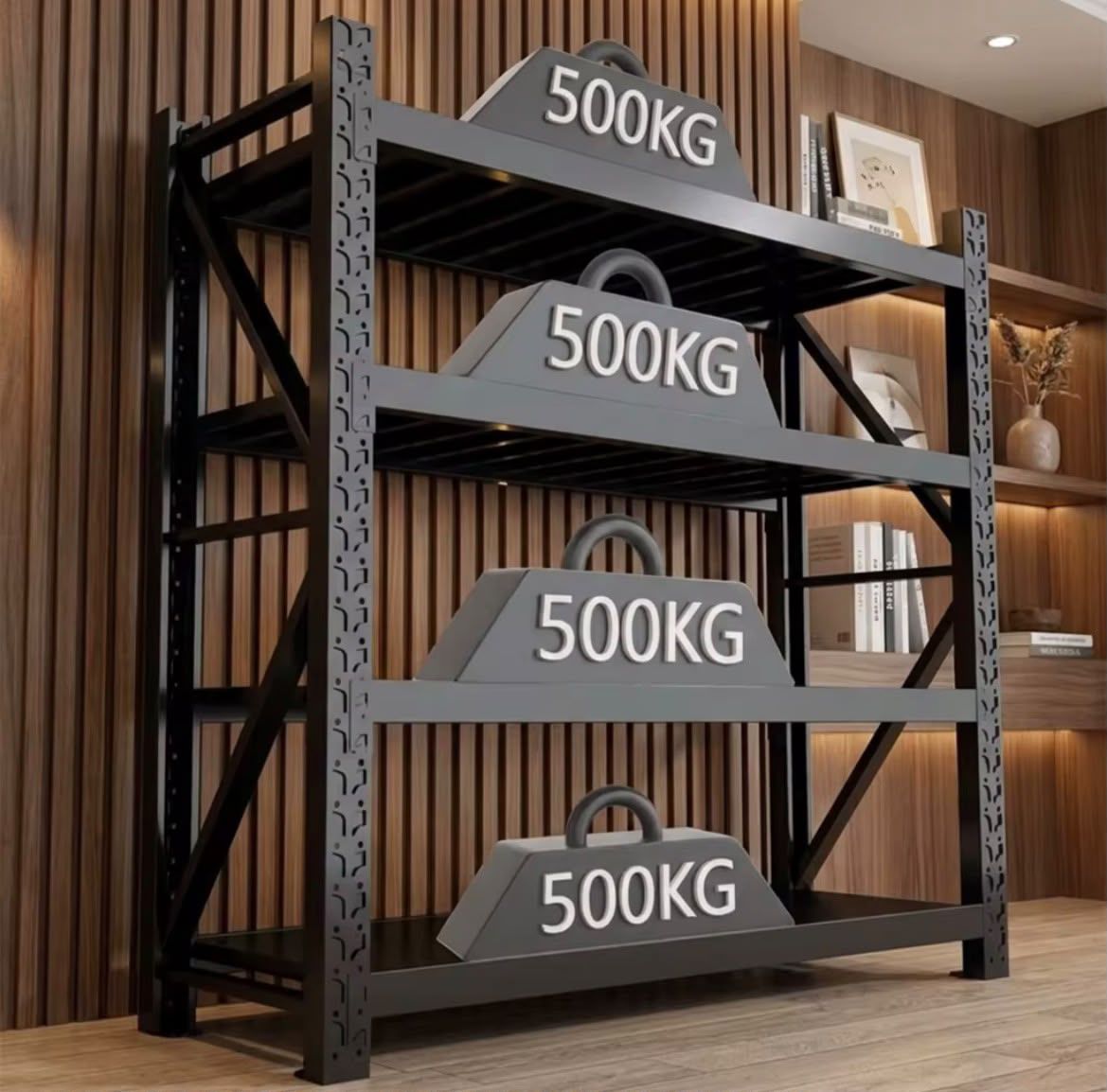 Adjustable 4 Layers 500kg Tier Warehouse Storage Shelves Metal Rack Storage Shel