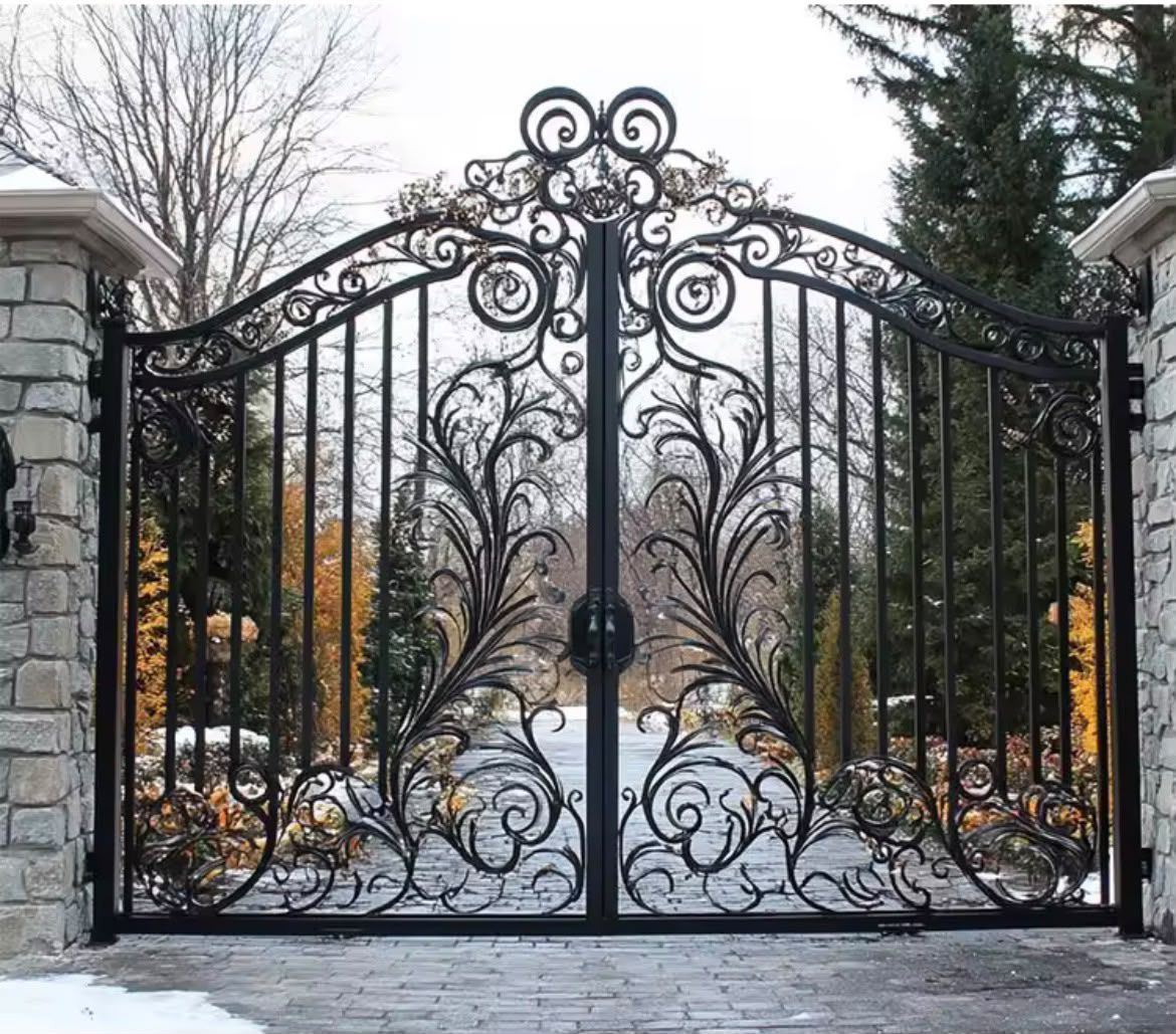XIYATECH American Villa Garden Entrance Outdoor Large Luxury Double Door Iron Ga